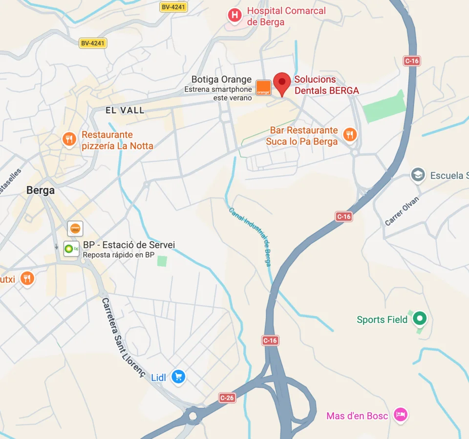 Mapa de la ubicació de Solucions Dentals Berga